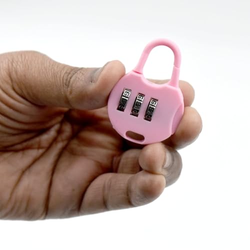 Image of 3-Digit Zipper Lock for Bags & Luggage, Resettable mbination Mini Lock, Secure Anti-Theft Zipper Lock for Travel Suitcase, Backpack, Handbag & Storage