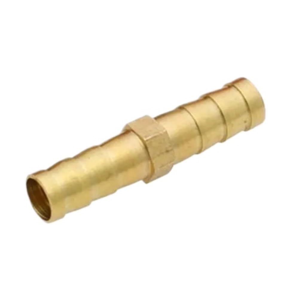 Llmwfa One Color Hose Barb Adapter 1Pc Brass Straight Hose Pipe Fitting, 14 19 25Mm Copper Barbed Coupler Connector Adapter, Equal Barb Reducing Joint(6Mm*16Mm)