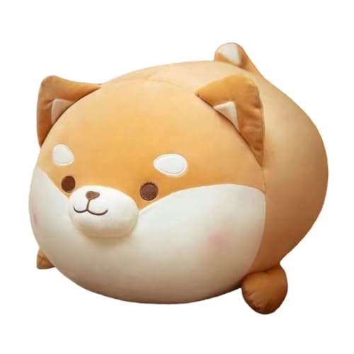 Smedic かわいい柴犬ぬいぐるみ犬コーギー枕ベッド枕装飾クッション癒し多機能椅子ソファ背もたれふわふわ誕生日クリスマスギフト (ビッグアイズ 40cm,黄色)