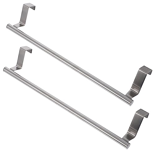 UKCOCO 2 Piezas Rejilla toallero de baño Finish Moderno Cromo estantes de Las Toallas de baño de pie toallero Puerta Trasera Ganchos para Toallas cromados Acero Inoxidable