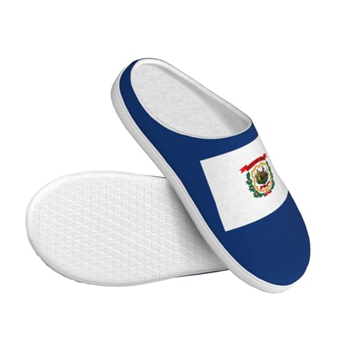 Cozy West Virginia state flag print Slippers Indoor and Outdoor Fuzzy House Shoes Anti-Skid Sole Gifts for Women Indoor Scuff3