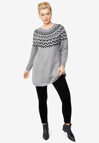 ellos Plus Size Fair Isle Sweater Tunic4