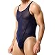 FYMNSI Body Herren Sexy Bodysuit Durchsichtig Stringbody �rmellos M�nnerbody Unterw�sche Muskel Shirt High Cut Wrestling Unterhemd Einteiler Sissy Dessous Nachtw�sche Reizw�sche Dunkelblau XXL