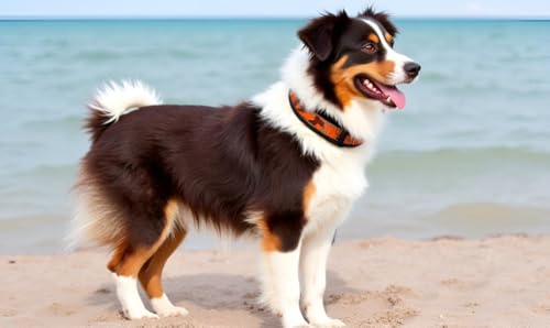 BUDDYPACK-Hundehalsband Extra-Breit & Weich mit Neopren-Polster für Kleine und Große Hunde (Hellbraun-Orange-Dunkelbraun, S)