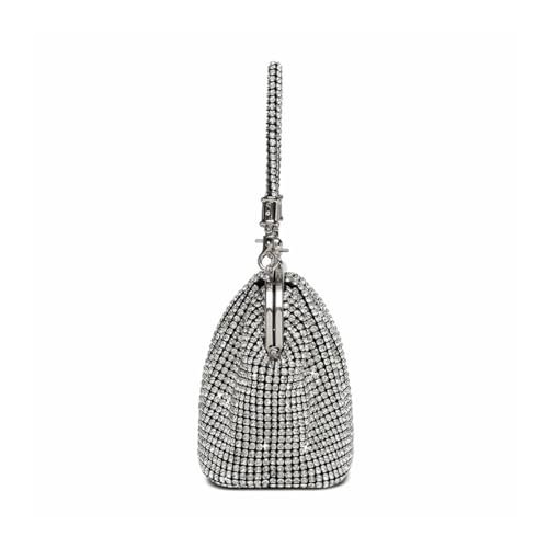 Bolso tipo cubo para mujer con diamantes completos, bolso de noche con estrás, clutch brillante para fiesta, promoción, cóctel y boda miniatura 4