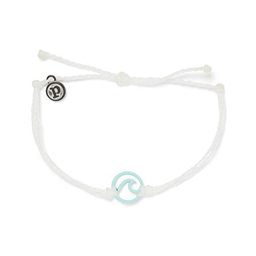 Image of Pura Vida Aqua or White Enamel Wave Bracelet - Waterproof, Adjustable Band