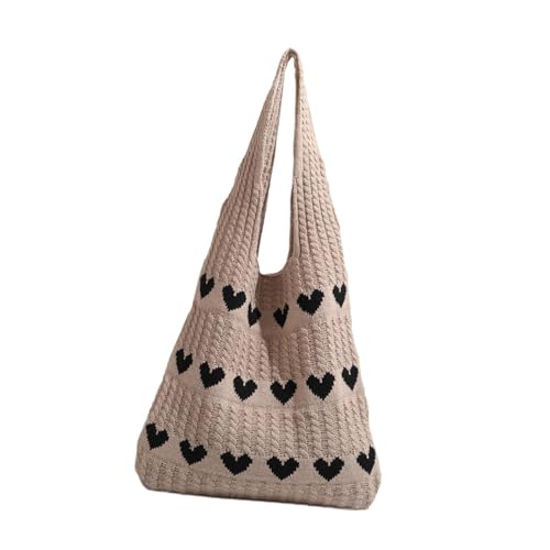 YIJU Bolsa crochê, bolsa mão trançada, ideal para presente, uso diário, viagens e piqueniques.