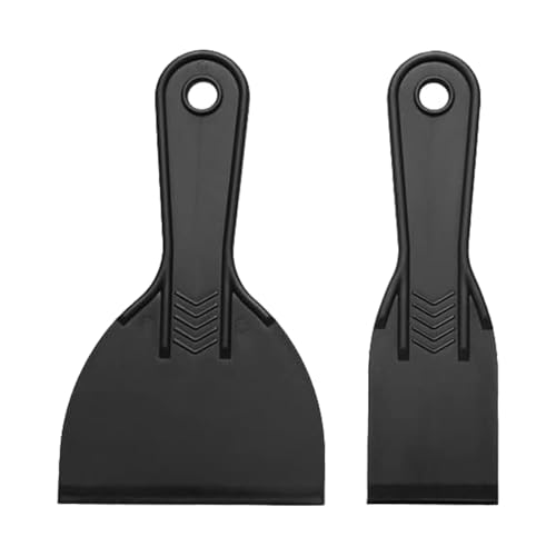 WOLMIK 2 Stücke Kunststoffspachtel Zubehör Set, Spachtelmesser Schaber Kittmesser Werkzeug für 3D Drucker Harz Entfernung, Spackeln, Patchen (Schwarz)
