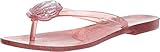 Melissa Shoes Harmonic XV - Thong Slippers for Women - Smooth Man-Made Lining - Sparkly Seashell Accent Pink Glitter 6 M