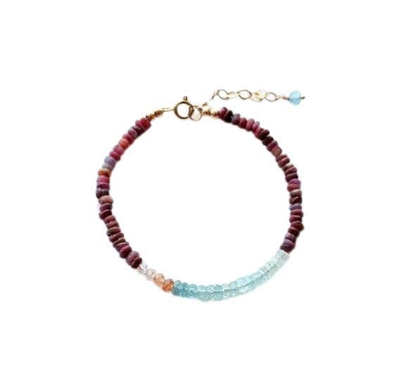 Bracelet aigue-marine mousse véritable ajustable, fini les bijoux de taille fixe