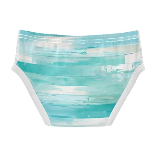KLL Teal Turquoise Green Painted Wood Toddler Boys' Soft Underwear Cute Children Undies2