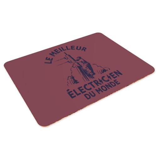 Sets de table napperons rouge dessous liège grand format maison électricien lot de 4 - 3