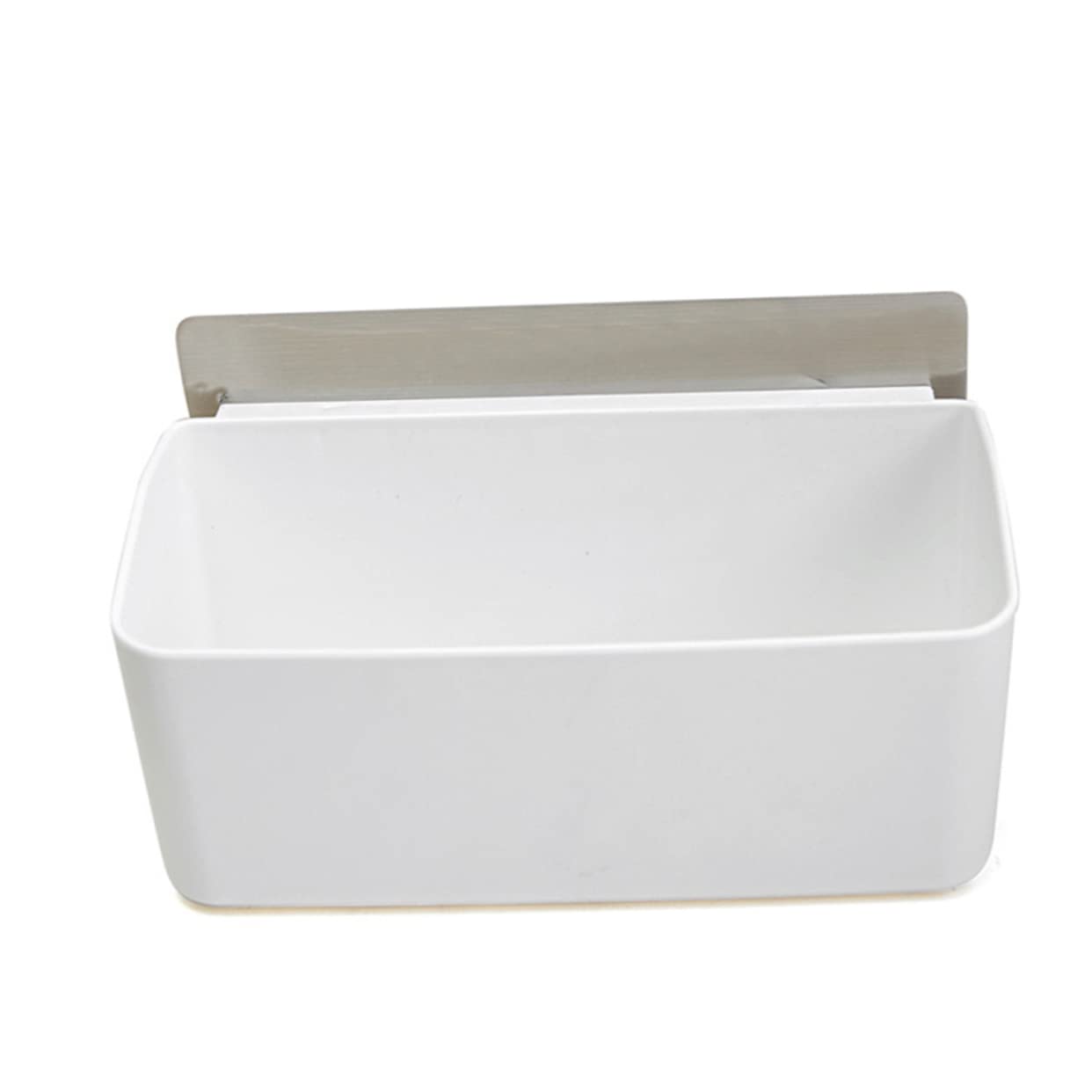 Mensola Portaoggetti da Parete Bianca Ventosa per Bagno e Cucina, Plastica Resistente Fondo Traforato e Due Ganci Regolabili