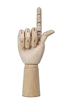 TOUROCMONT Gliederhand Holzhand Zeichenpuppe Modellhand 18 cm, 30cm, Links, Rechts, beweglich zum Malen(Rechts, 18CM)