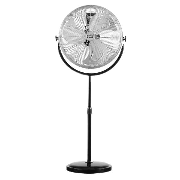Ventilador de pie 120W, negro, medidas 55x55 cm, 3 velocidades, orientable; ideal para refrescar espacios y mejorar la circulación del aire.
