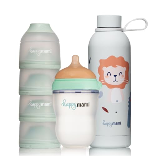 Happymami Babyflaschenset mit Thermosflasche und Portionierer