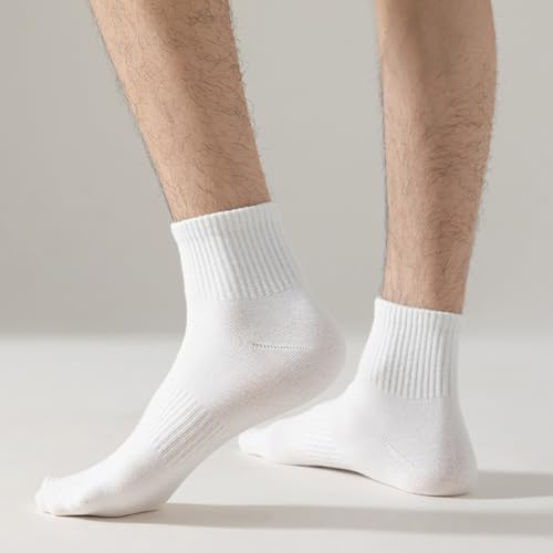 GSHLLO 6 Pairs White Thin Socks Above Ankle Crew Socks Casual Athletic Socks Breathable Sport Socks Comfort Dress Socks4
