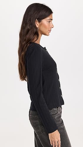 Leset Women's Pointelle Classic Crew Cardigan4