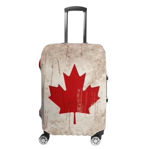 Retro Canada Flag Luggage Cover, Washable Elastic Suitcase Cover Protector Fit 18-32 Inch Luggage