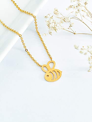 Altitude Boutique Bumble Bee Necklace, Honey Bee Hive Necklace for Women (Silver, Gold)2