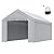 VEVOR Carport Replacement Canopy Cover Top + Side Wall 10 x 20 ft, Garage Tent Shelter Tarp Heavy-Duty Waterproof & UV Protected, Easy Installation with Ball Bungees,Grey (Frame Not Included)