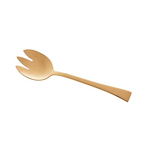 CJ 2PC COLHER E GARFO AÇO INOX P/SALADA BERNA DOURADO