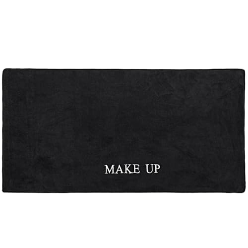 Beavorty Alfombrilla de Terciopelo Negro para Maquillaje 40X80 CM, Tapete Antideslizante Reutilizable para Escritorio y Mesa de Trabajo, Protector Resistente a Rayones y Manchas para Uso