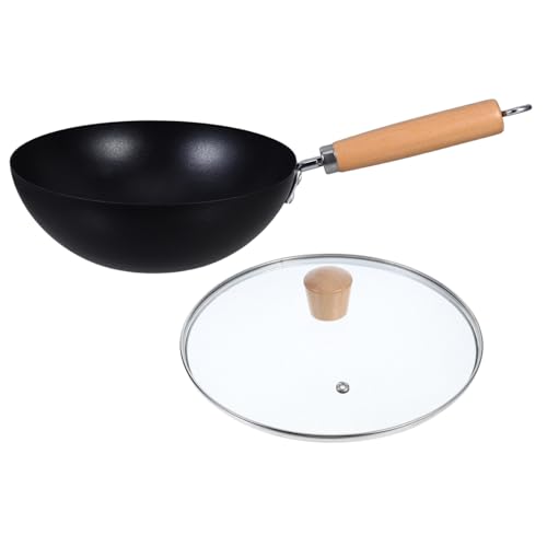 Wok de hierro con tapa BESTOYARD para cocina versátil miniatura 1