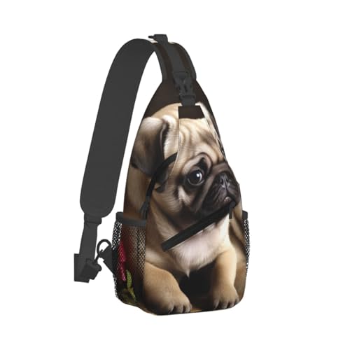 Bolso cruzado para hombre tipo sling mochila urbana negra miniatura 2