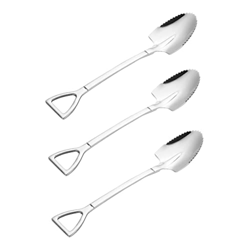 Cabilock Set Stainless Steel Zigzag Scraping Spoons Grapefruit Spoons and Serving Spoon Fruit Scraping Tool Long Handle for Easy Use