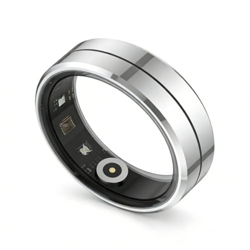 Image of Smart Health Ring Fitness Tracker for Men Women, Sleep, Stress & Activity Monitoring, IP68 Waterproof, Long Lasting Battery, No Subscription Fees, Compatible with iOS & Android, Platinum 6