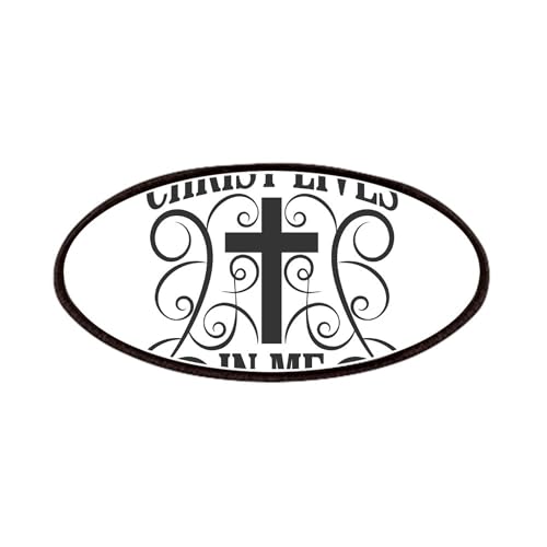 CafePress Christ Is In Me Black Typography Cross With Swirls 4