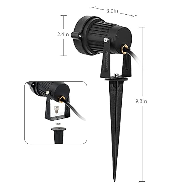 Halloween Waterproof UV LED Blacklight Landscape Lights, Outdoor Plug in Black Light Spotlight for Pathway Light Plug Spike Stand Garden, Yard, Lawn, Halloween Decorative Lighting