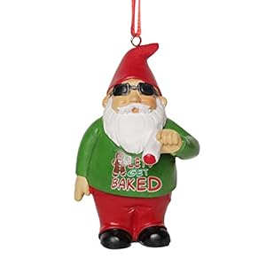 Gnometastic Smoking “Let’s Get Baked” Gnome Ornament, 3.5 Inch – Inappropriate Funny Christmas Ornament for Tree and Holiday Home Decor