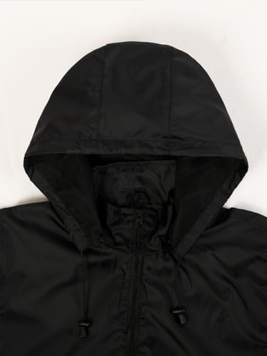 Image of Mywu Men's Water-resistant Rain Jacket Lightweight Windbreaker Hooded Rain Coat for Adults Outdoor Hiking Camping