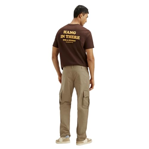 Image of Levi's Men's Mid Rise Khaki Loose Fit Cargo Trousers