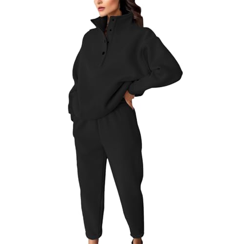 Survêtement de jogging pour femme ensemble 2 pièces confortable à col montant zippé