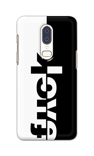 Image of PRINTFIDAA One Words Fukc Love Creative Art Innovative Wonderfull Printed Designer Hard Case for OnePlus 6 Back Cover -(e) RPM1003