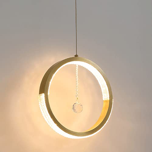 Lámpara colgante de anillo simple LED para techos pequeños y luz difusa
