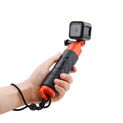Poignée Flottante Premium pour GoPro/DJI Osmo Action par CamKix/Flotteur à Prise en Main pour GoPro Hero 8, 7, 6, 5, 4, 3+, 3, 2, 1 / Intérieur Creux pour Ranger de Petits Objets
