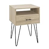 Walker Edison Croft Modern Small Bed Side Table Nightstand with Drawer Accent Table, 18 Inch, Birch
