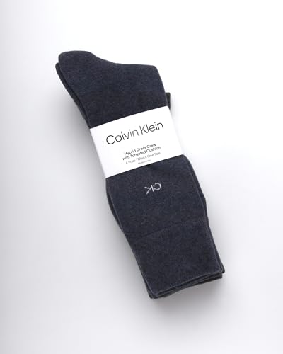 Calvin Klein Men's Crew Socks - 4 Pack Soft Cotton Blend Cushioned and Cuffed Dress Socks for Work & Daily Wear (Size: 7-12)2