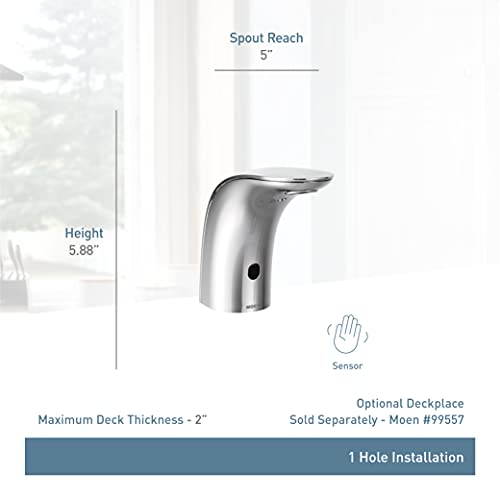 Moen 8553 Mpower Sensor Operated Single Mount Above Deck Lavatory High Arc Battery Powered Non Mixing Faucet #TOP5