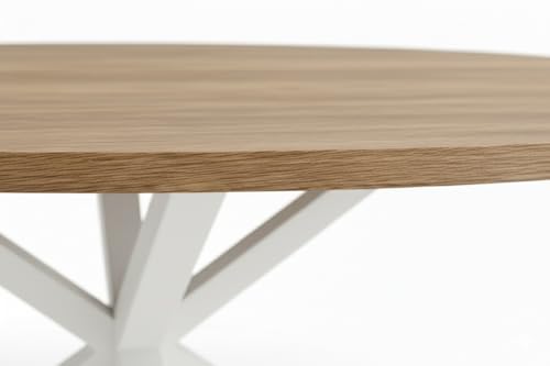 Table de salle à manger ovale chêne design moderne industriel 140x80