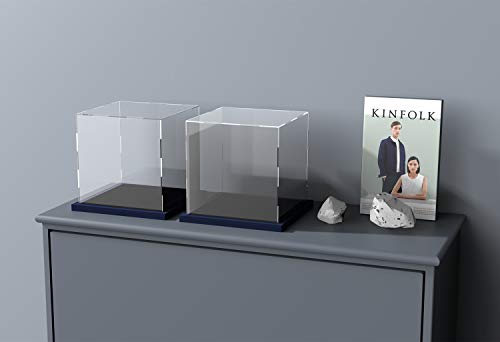 Clear Acrylic Display Case with Black Velvet Base, Dust-Proof Acrylic Showcase, Cube Counter-Tops Box for Large Collectibles (11x11x11 inch)