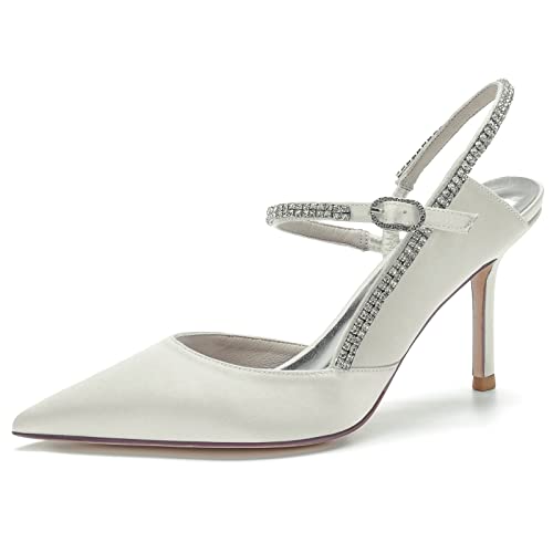 Robe talons hauts en satin escarpins slingback raffinés de mariage