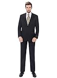 P&L Men's Suits 2-Piece Classic Fit Single Breasted 2 Buttons Blazer & Trousers Suit Black