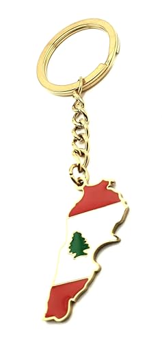 SNS Components Porte-clés en métal émaillé avec drapeau du Liban, multicolore, taille unique