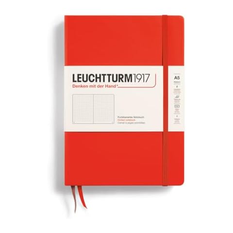LEUCHTTURM1917 - Re:Combine Your Thoughts - Hardcover Notebook - 251 Numbered Pages (Dotted Paper, Lobster) Cover
