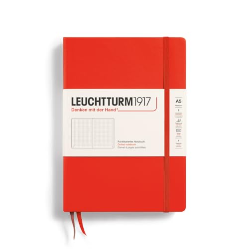 Image of LEUCHTTURM1917 - Notebook Hardcover Medium A5-251 Numbered Pages for Writing and Journaling (Lobster, Dotted)